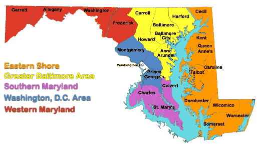Map of press regions is Maryland