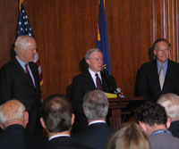 Sen. Sessions is joined by Sens. John Cornyn (R-TX) and Wayne Allard (R-CO) to introduce his bill to immediately repeal the federal estate tax.  (05/10/05)