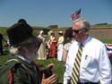 Rep. Hoyer and Fort McHenry historical reenactor.