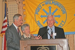 Senator Carper presents the John E. Babiarz Award.