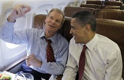 Sen. Nelson shares a moment with Barack Obama while the two were in Florida just before the history?making presidential election. 