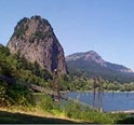 This is an image of Beacon Rock in the Columbia River Giorge.  Click to view the Skamania County page in the About the District Section.