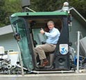 Congressman Baird during a recent visit to the Willapa Bay on a tractor.