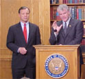 This is an image of Congressman Baird at press conference discussing the need for Congressional Continuity.