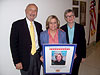 Congresswoman Ileana Ros-Lehtinen was awarded "The Children's Champion" award from the ARISE Foundation for her work on behalf of children, specifically those from low income families. Ros-Lehtinen has been at the forefront of securing federal dollars for educational programs that teach children how to read and write. In the picture we see Edmund F Benson, Ros-Lehtinen and Susan Benson as they present the Congresswoman with the award