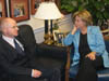 Congresswoman Ros-Lehtinen with Gilad Shalitâ€™s father Noam discussing his sonâ€™s abduction by Palestinians