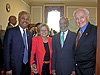 Congresswoman Ileana Ros-Lehtinen met in Washington with Haitian President Rene Preval during his official visit to our nationâ€™s Capitol. Ros-Lehtinen urged that leaders of both countries work cooperatively to reduce illegal human smuggling. Ros-Lehtinen reiterated her support for child survival and health programs, and HIV-AIDS funding in Haiti and fulfillment of the goals outlined in the Partnership Encouragement/HOPE Act of 2006. In the picture we see the Haitian US Ambassador, Ros-Lehtinen, President Preval and Chairman Tom Lantos of the Foreign Affairs Committee