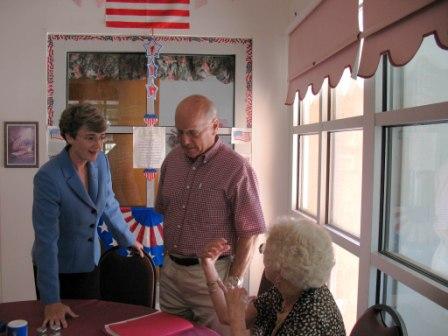 picture of "Rep. Heather Wilson meets with Stephen and Marilyn Fish at the Rio Bravo Senior Citizen Meal Site"