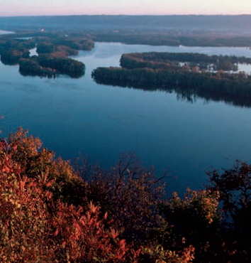 Mississippi River view from hilltop