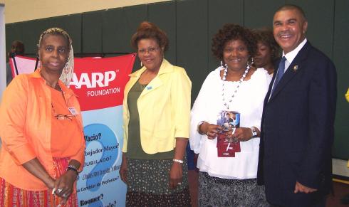 Congressman Clay thanks the AARP for participating at Career Fair 2010