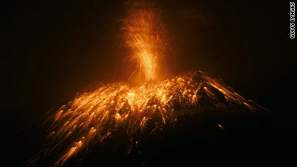 'Throat of Fire' volcano erupts
