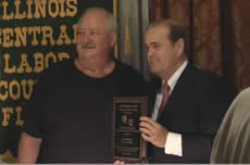 Congressman Costello receives 2010 Labor Man of the Year Award from Bill Thurston, President of the Southwestern Illinois Central Labor Council.
