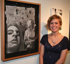 Mackenzie Jaromin with her artwork