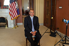 Speaker John Boehner, recording the Weekly Republican Address from the U.S. Capitol, highlights his call for bipartisan action on a plan to avert the fiscal cliff and help our economy grow and create jobs, which is critical to solving our debt. November 9, 2012. (Official Photo by Bryant Avondoglio)

---
This official Speaker of the House photograph is being made available only for publication by news organizations and/or for personal use printing by the subject(s) of the photograph. The photograph may not be manipulated in any way and may not be used in commercial or political materials, advertisements, emails, products, promotions that in any way suggests approval or endorsement of the Speaker of the House or any Member of Congress.