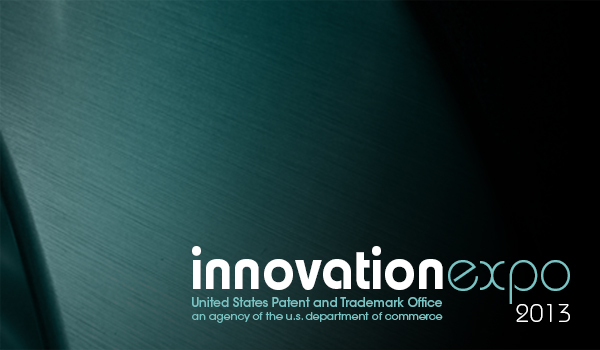 Innovation Expo title on a green and black background