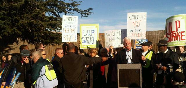 Photo: Standing up today in Richmond, CA for Wal-Mart workers and families - who should have the opportunity to earn a living wage and get health care for their families.