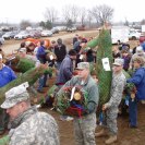 Photo: An army of volunteers came out to help us load donated Christmas trees on Monday, December 3rd, 2012 destined for the military base at Ft. Knox, KY. Thank you all for joining us!