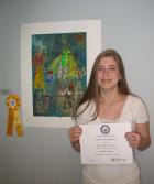 Samantha Grimes, from St. Johns Country Day School in Orange Park, Third Place for her mixed-media collage entitled, 