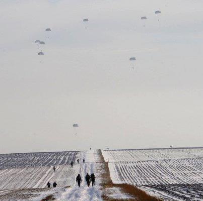 Photo: It's a bird, it's a plane...

No, it's 130 paratroopers, comprised of Soldiers, Airmen and partner nation jumpers, air dropping toys and performing an airborne jump during the Fourth-Annual Operation Toy Drop in Germany.

http://www.army.mil/article/93091/Paratroopers_air_drop_toys_for_children_during_holiday_jump/
