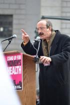 Rep. Engel addresses the crowd at a rally in support of women's health issues, 2011