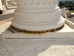Rusting at Base of Peristyle Columns
