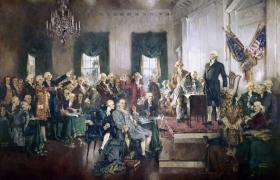 Signing of the Constitution; Howard Chandler Christy, 1940; House Wing, east stairway 