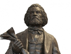 This bronze statue of noted abolitionist Frederick Douglass 