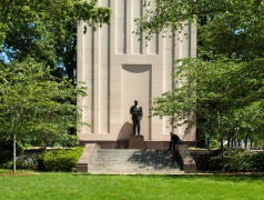 The Robert A. Taft Memorial and Carillon is located north of the Capitol, on Constitution Avenue between New Jersey Avenue and First Street, N.W. It honors Senator Taft from Ohio who served in the Senate from 1938-1953.