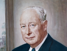 A painted portrait of J. George Stewart 