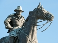 Up close photo of Memorial with Grant on a horse.