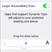 The iPhone's Accessibility settings let you adjust the size of the screen text for many apps.