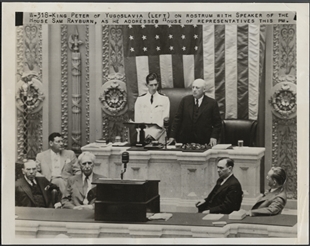 King Peter of Yugoslavia Addresses the Congress
