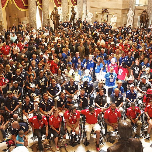 We owe an immeasurable amount of thanks to our nation’s veterans. Privileged to join the #WoundedWarriors who are participating in the 2015 #WarriorGames in the @uscapitol today and thank them for their sacrifice and service. | by Majority Whip Steve Scalise