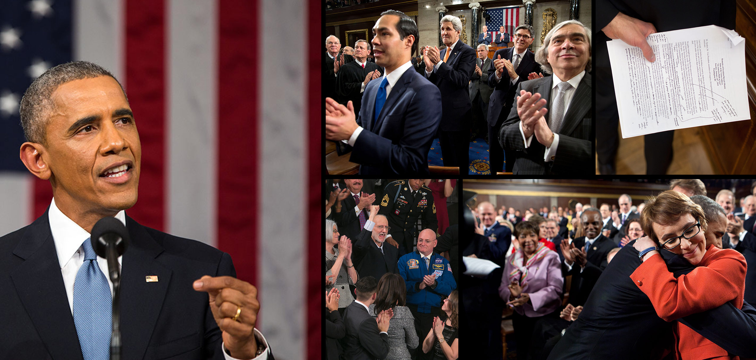 Collage of photos from previous State of the Union Addresses.