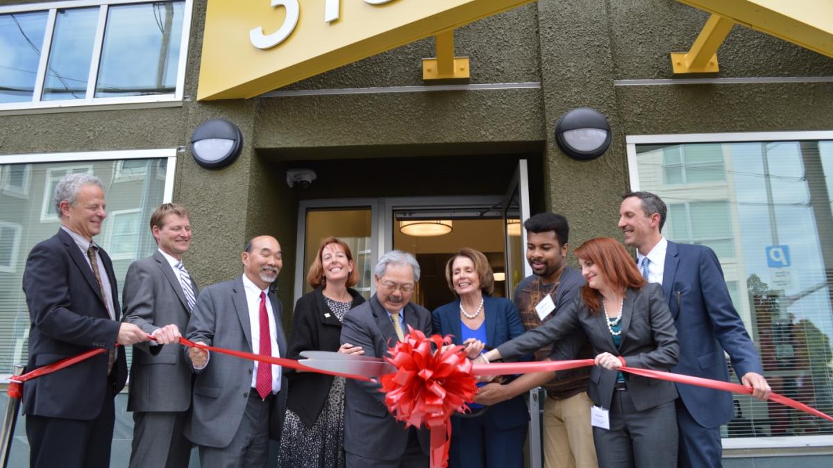Congresswoman Pelosi joins with Mayor Edwin Lee, Community Housing Partnership and Larkin Street Youth Services for the grand opening of Edward II in the Marina District, a historic inn rehabilitated into supportive housing for youth at risk of homelessne