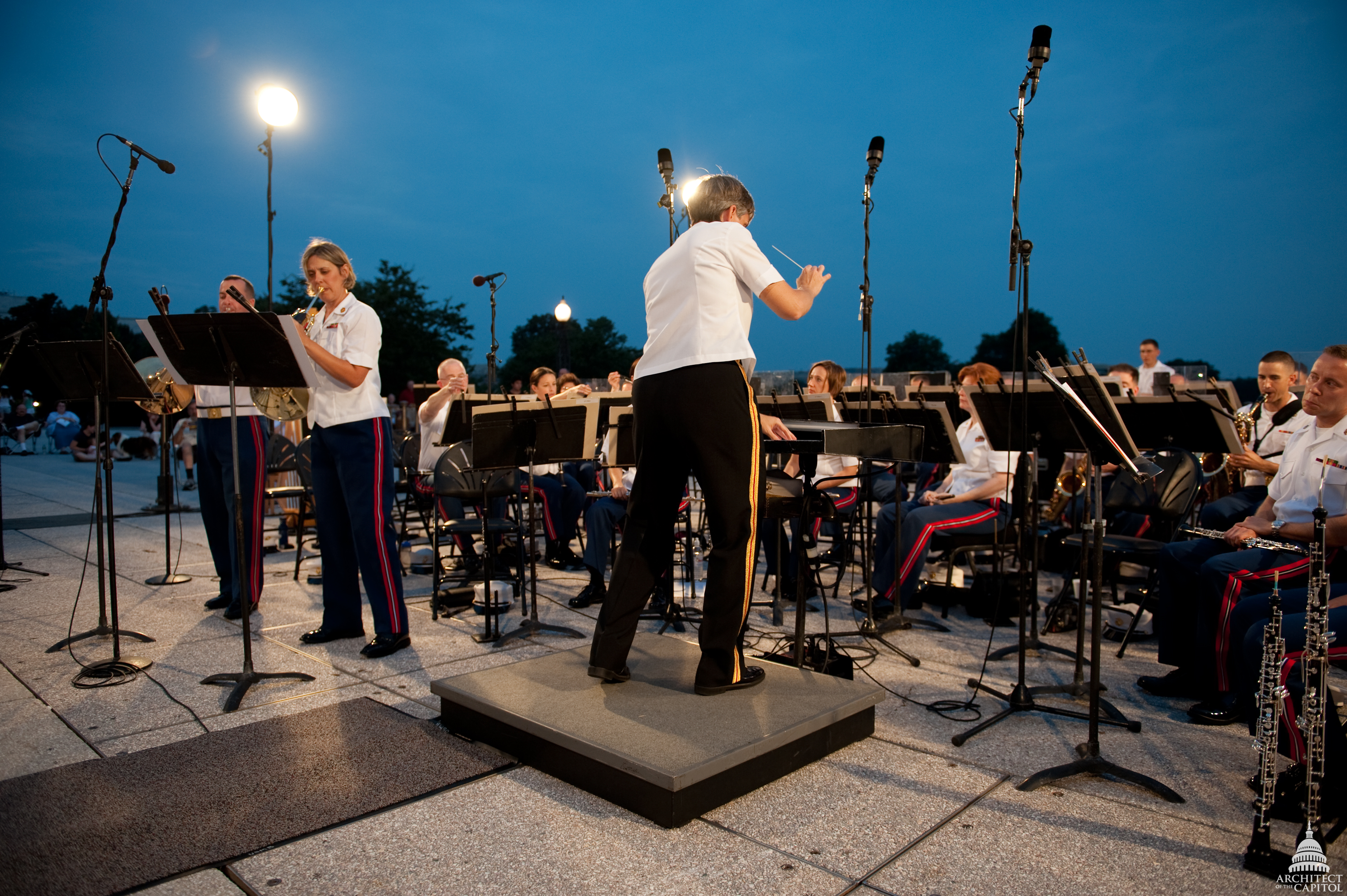The U.S. Marine Corps Band performs on the West Front of the Capitol as part of the 2009 Summer Concert Series.