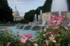 The display fountain in the park with pink roses between the U.S. Capitol and Union Station is located over the Senate underground garage. 