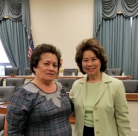 Congresswoman Amata with U.S. Transportation Secretary Elaine Chao