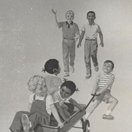 Illustration of Children Playing from the Cover of Fun with Dick and Jane