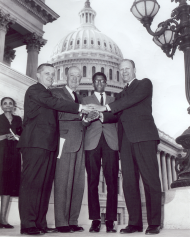Frank Mitchell with Representatives Findley, Arends, and Ford