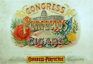 Congress Perfectos Cigar Box Label