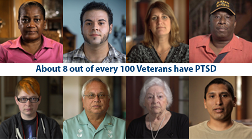 About 8 out of every 100 veterans have PTSD