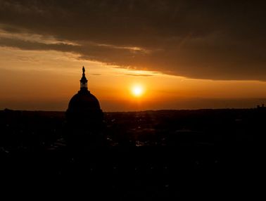 Sunset view at U.S. Capitol in Washington, DC.