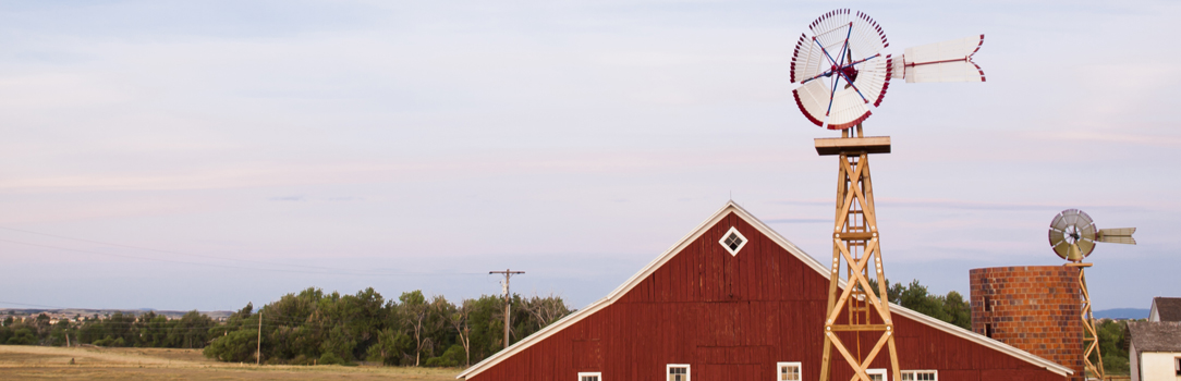 Red barn and silo