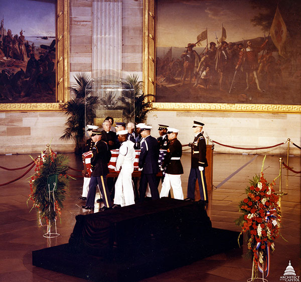 Lying in state ceremony for Claude Pepper in the U.S. Capitol Rotunda.