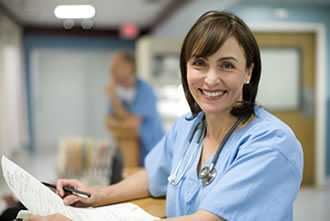 Smiling female healthcare professional
