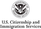 U.S. Department of Homeland Security seal, U.S. Citizenship and Immigration Services logo