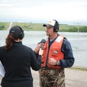 Image: USGS Scientist is Interviewed by Media at the Flooded Souris River