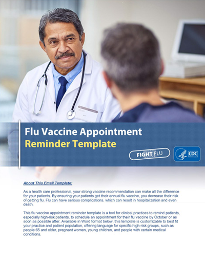 Flu Vaccine Appointment Reminder Template