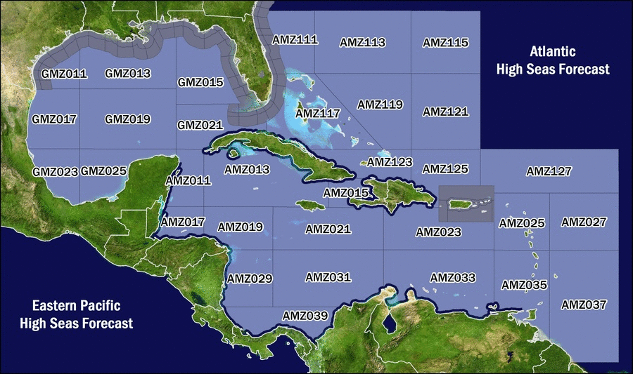 Map of NHC/TAFB Offshore Zones